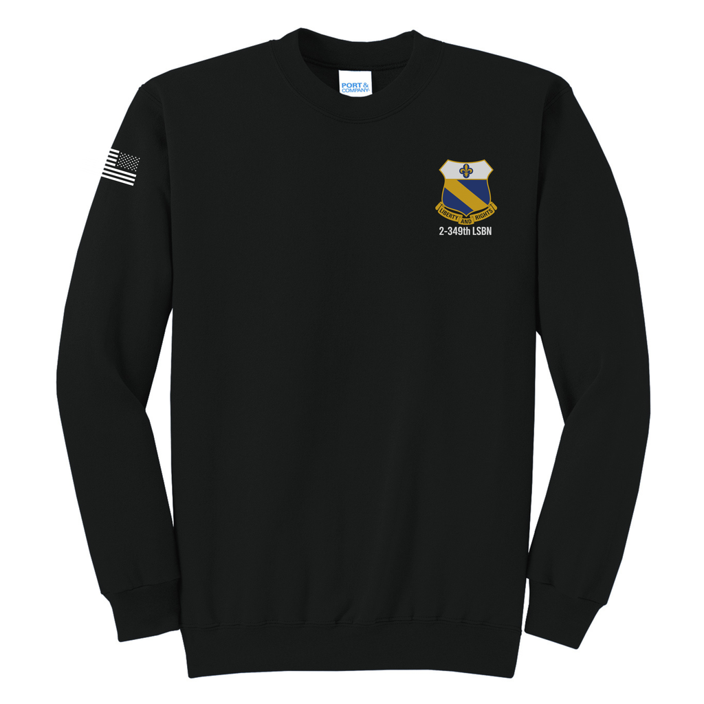 2-349th LSBN  Fleece Pullover Sweatshirt (PC78), Black