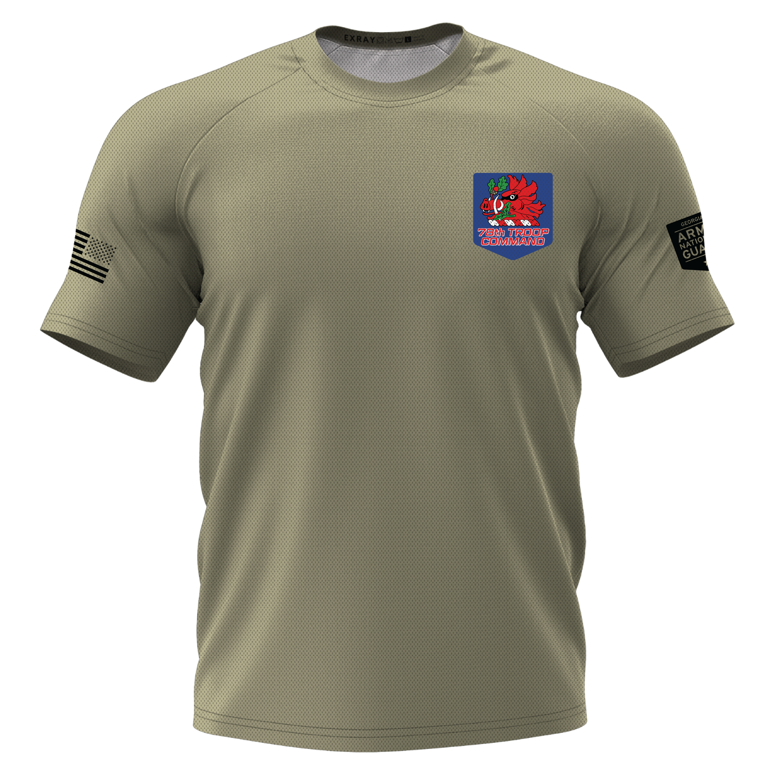 HHD 78th Troop Command  Men's Standard Performance SS Tee, Tan 499
