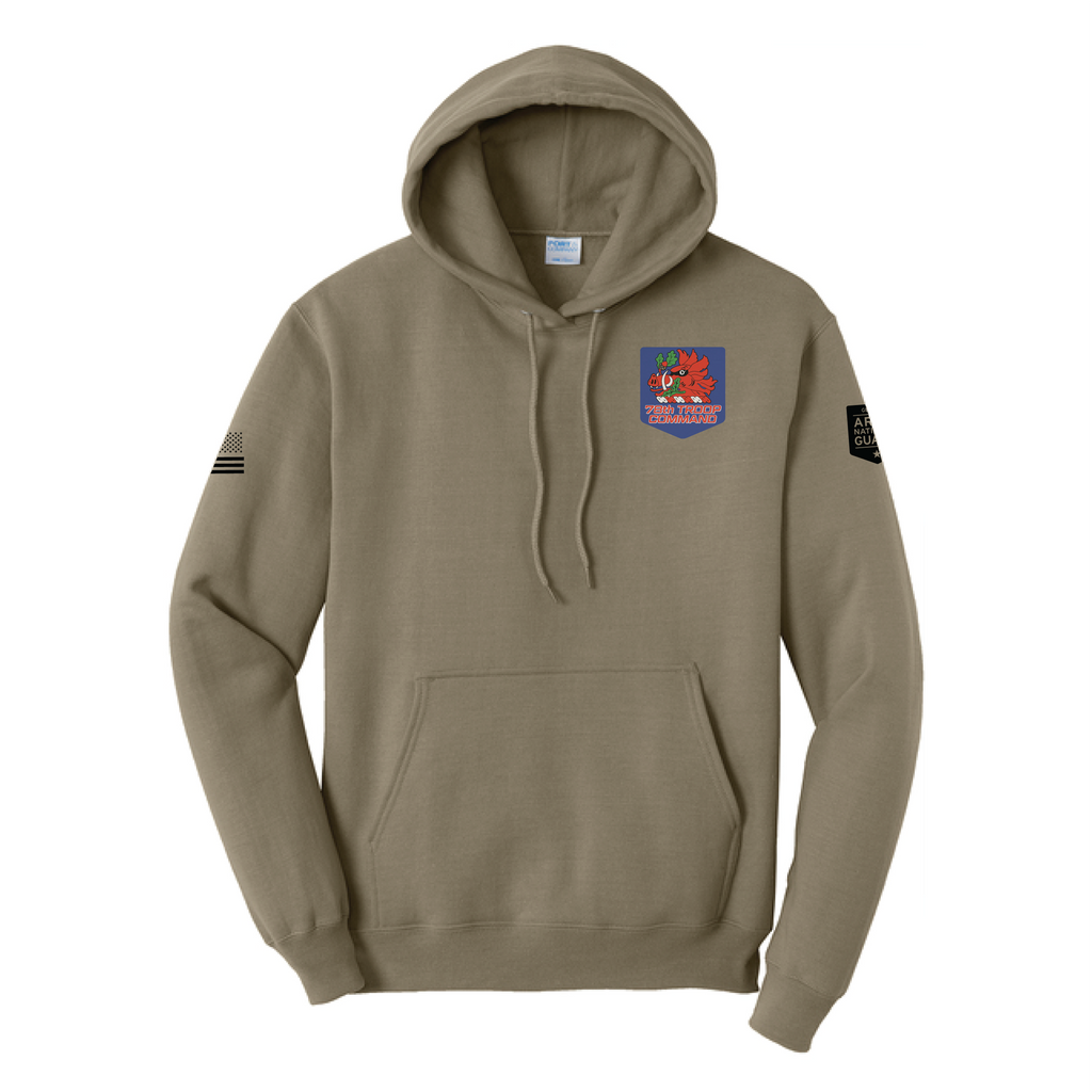 HHD 78th Troop Command  Fleece Hooded Pullover Sweatshirt (PC78H), Tan 499