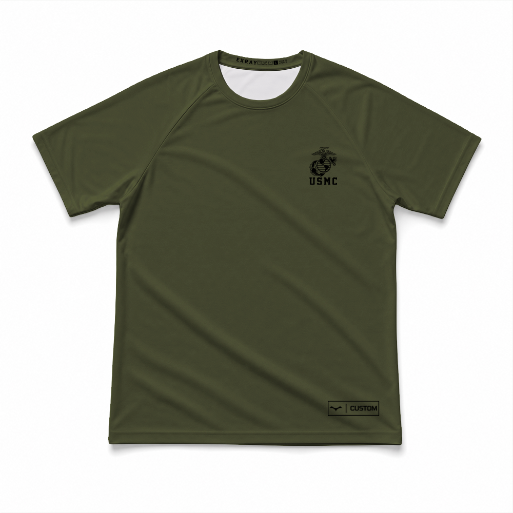 2nd Battalion, 6th Marines, Weapons Company, 81mm Platoon Gen.1 Long Range Performance Tee, Short Sleeve, OD Green