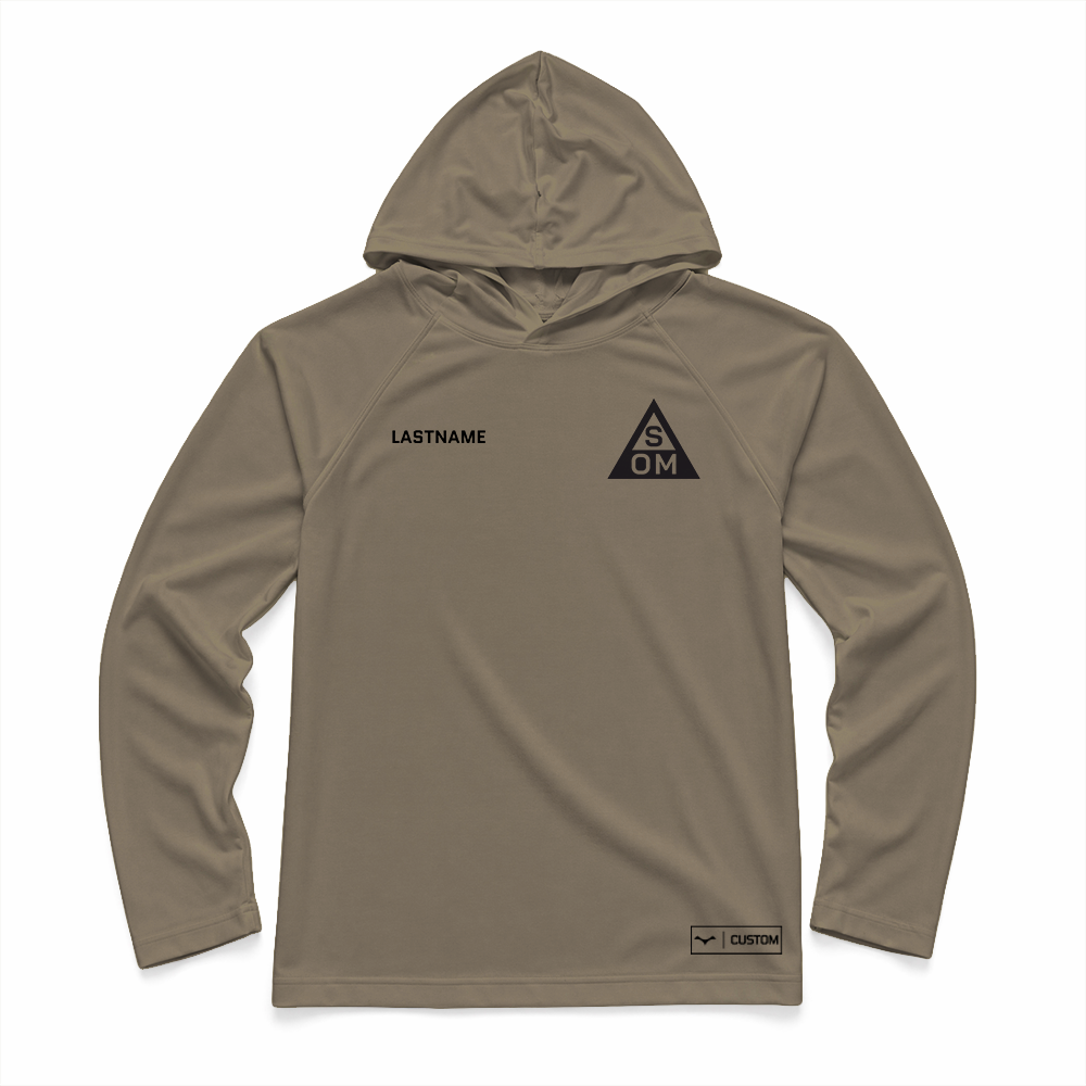 Special Operations Medicine (SOMED) SOM Gen.1 Long Range Performance Tee, Long Sleeve, Sun Hood, Tan 499