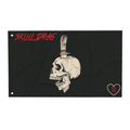 Blackheart Company, 1-504 PIR Skulldrag Wall Flag 3x5 (Horizontal), Black