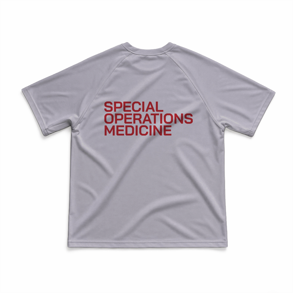 Special Operations Medicine (SOMED) SOM Gen.1 Long Range Performance Tee, Short Sleeve, Grey