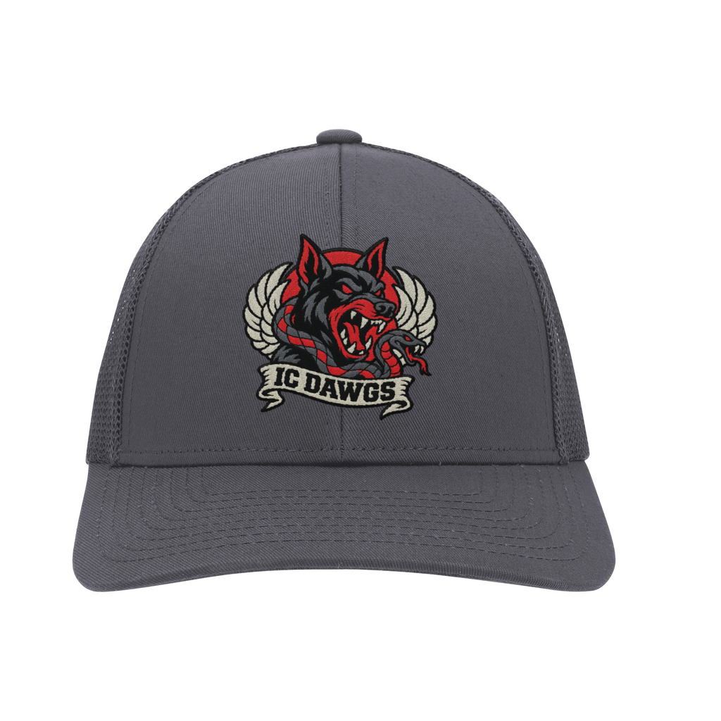 Charlie Co., 3-319th 1C Dawgs Low-Profile Snapback Trucker Hat (P114), Grey