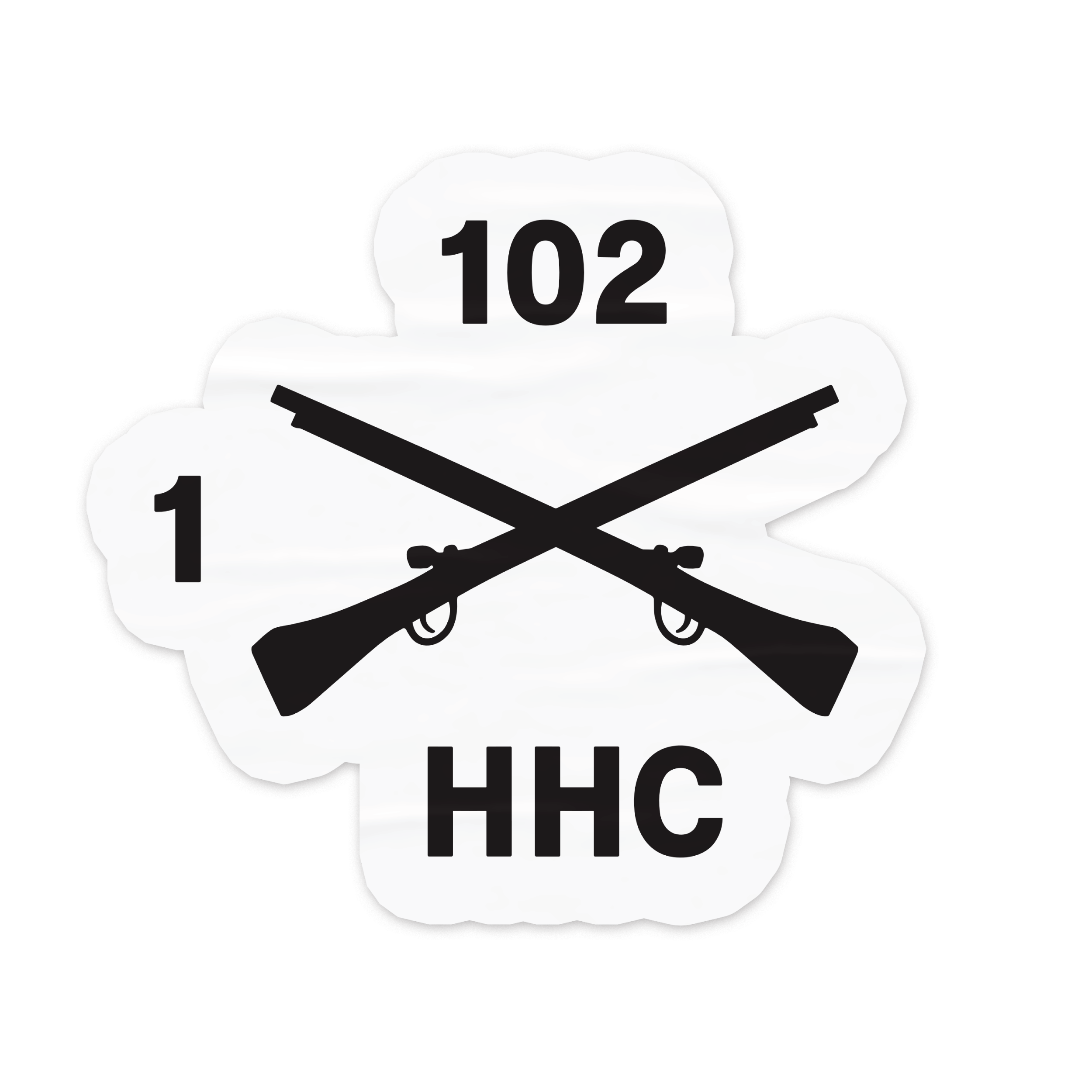 HHC 1-102D  4" White Sticker, White
