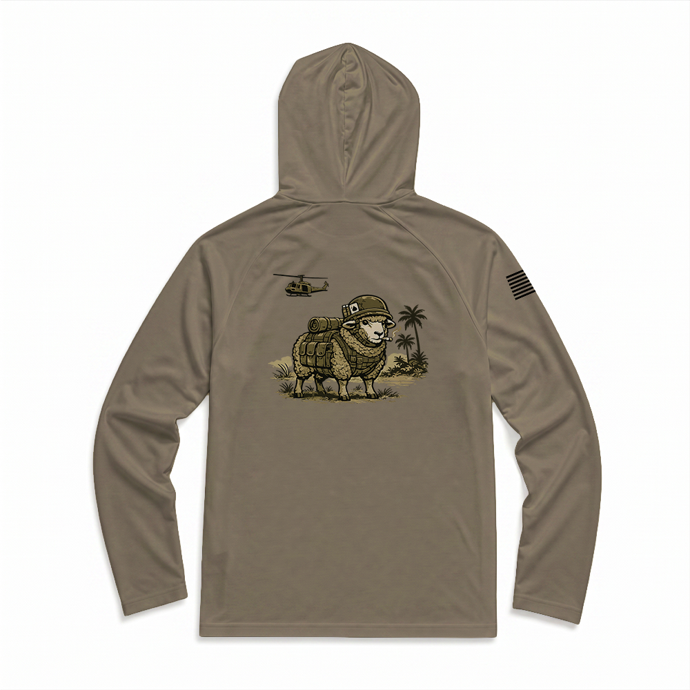 Ruck Sox Gen.1 Long Range Performance Tee, Long Sleeve, Sun Hood, Tan 499