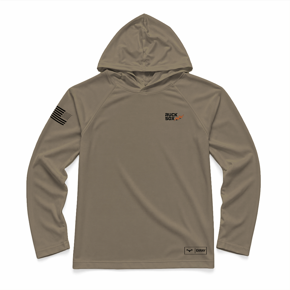 Ruck Sox Gen.1 Long Range Performance Tee, Long Sleeve, Sun Hood, Tan 499