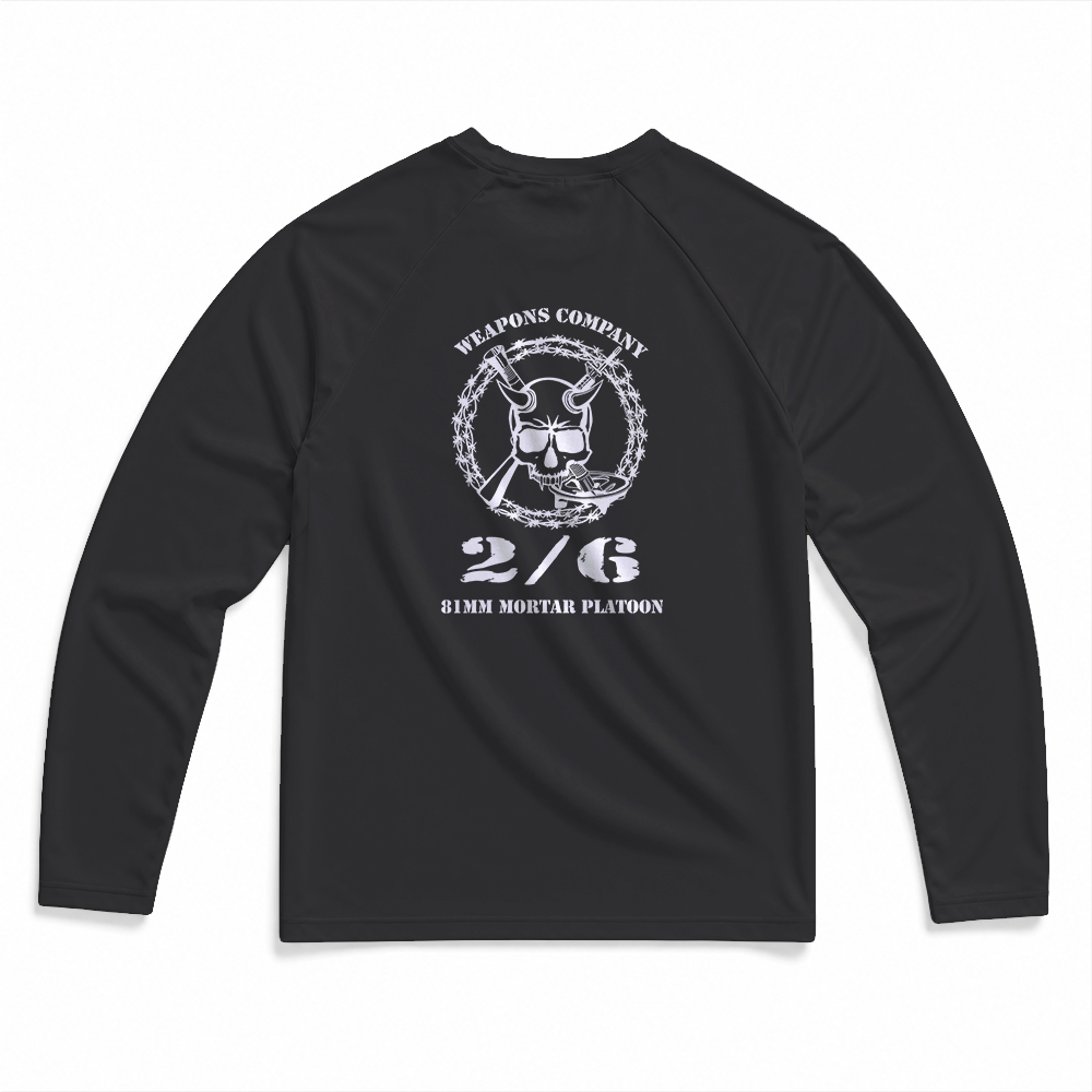 2nd Battalion, 6th Marines, Weapons Company, 81mm Platoon Gen.1 MaxDri Performance Tee, Long Sleeve, Black