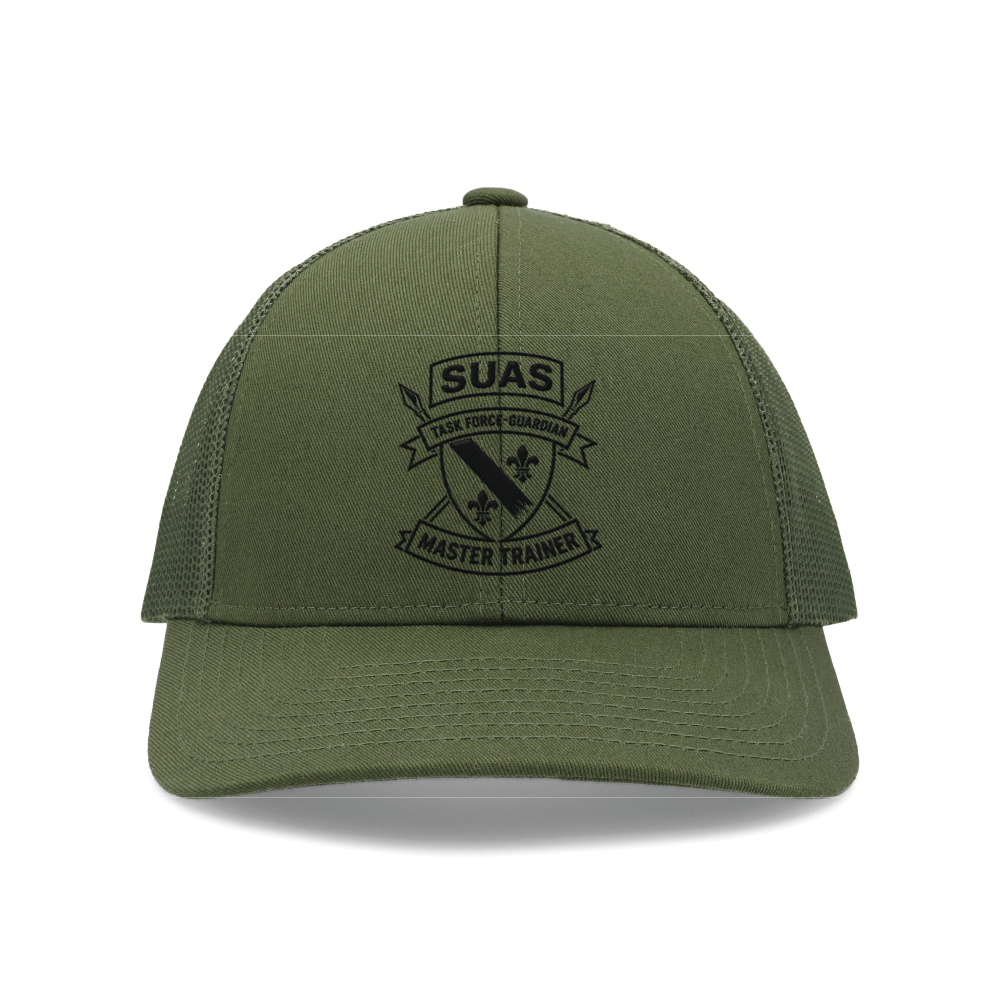 Task Force Guardian Master Trainer Low-Profile Snapback Trucker Hat (P114), OD Green