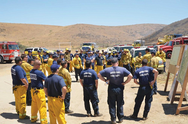 fire department field training sunny day