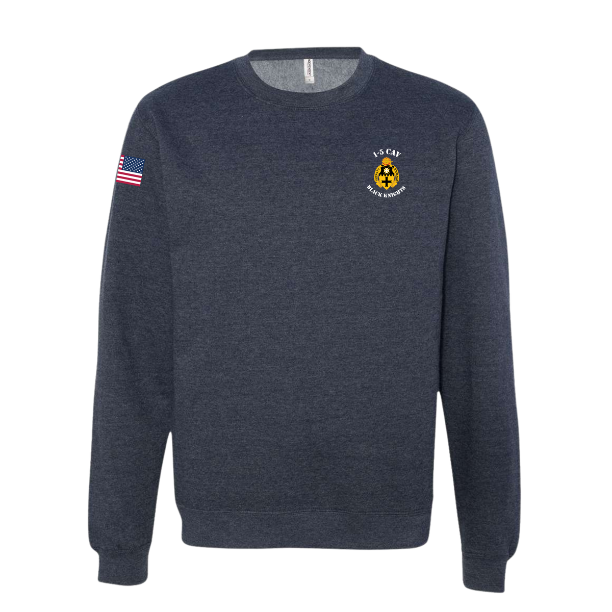 Dog Platoon, Reaper Company, 1-5 CAV  Midweight Cotton Fleece Crewneck (SS3000), Classic Navy Heather
