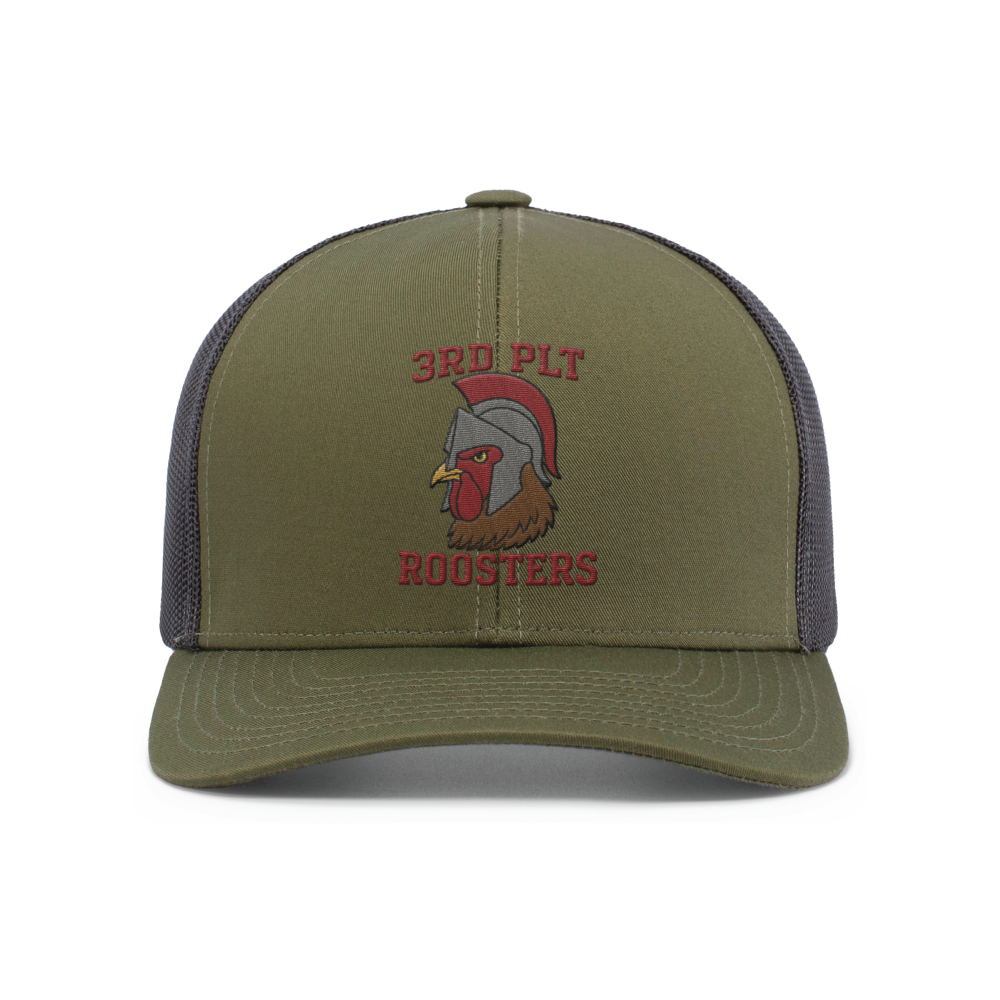 3rd Platoon, 323 Engineer Company  Snapback Trucker Hat (104C), OD Green