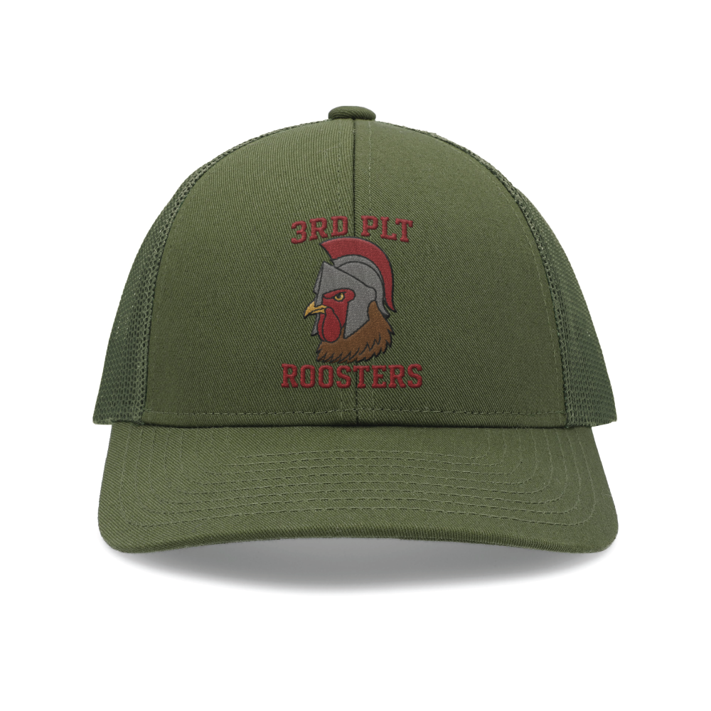 3rd Platoon, 323 Engineer Company  Low-Profile Snapback Trucker Hat (P114), OD Green