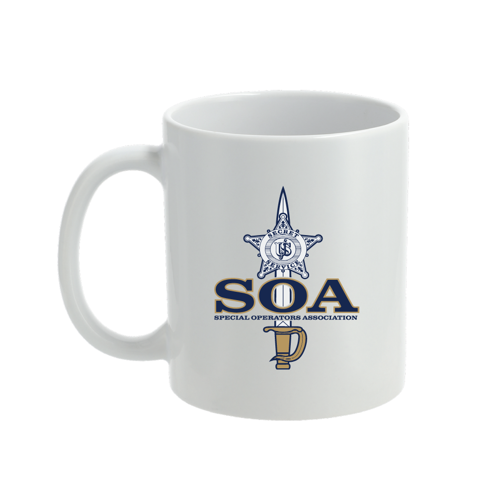 United States Secret Service Special Operators Association Back Nape Logo Ceramic Coffee Mug 11oz, White