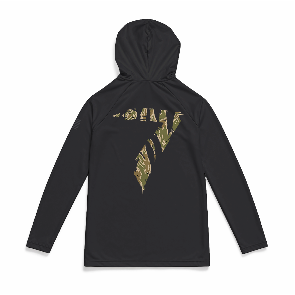 United States Secret Service - Counter Assault Team Team 7 Gen.1 MaxDri Performance Tee, Long Sleeve, Sun Hood, Black