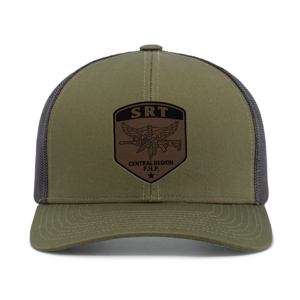 Florida Highway Patrol  Snapback Trucker Hat (104C), OD Green