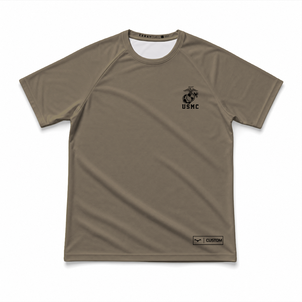 2nd Battalion, 6th Marines, Weapons Company, 81mm Platoon Gen.1 Long Range Performance Tee, Short Sleeve, Tan 499