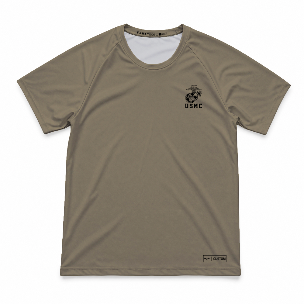 2nd Battalion, 6th Marines, Weapons Company, 81mm Platoon Gen.1 MaxDri Performance Tee, Short Sleeve, Tan 499