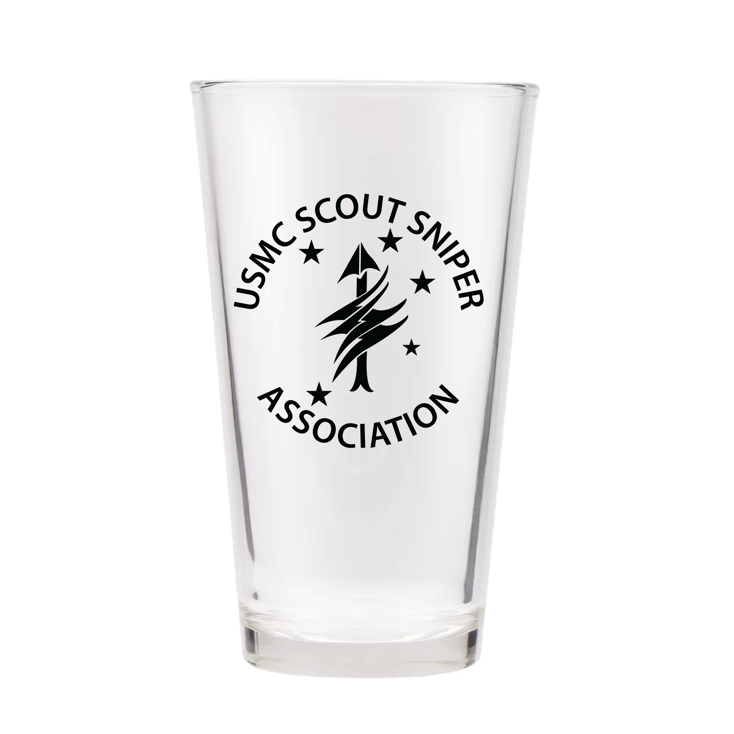 USMC SCOUT SNIPER ASSOCIATION Pint Glass, Clear