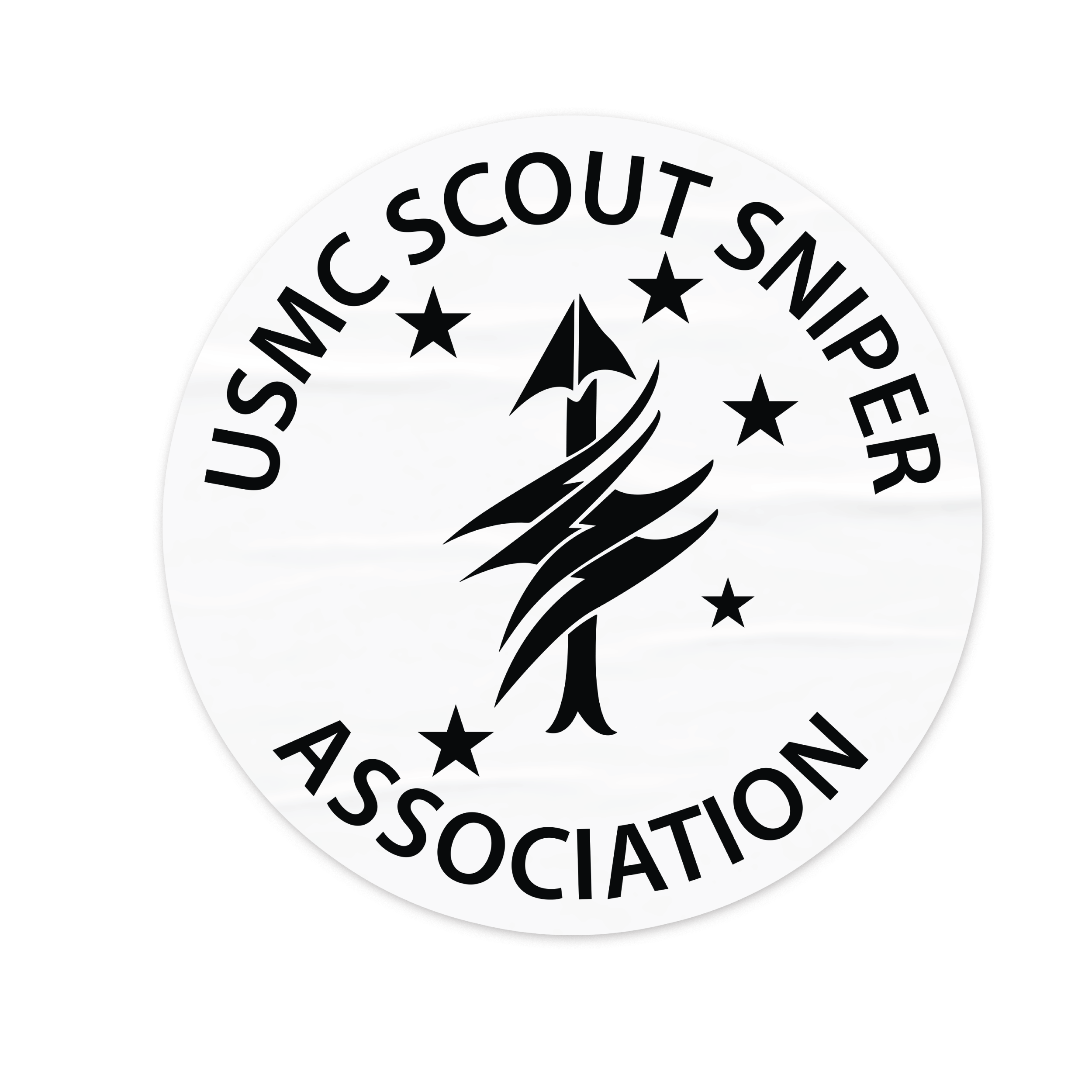 USMC SCOUT SNIPER ASSOCIATION 4" White Sticker, White