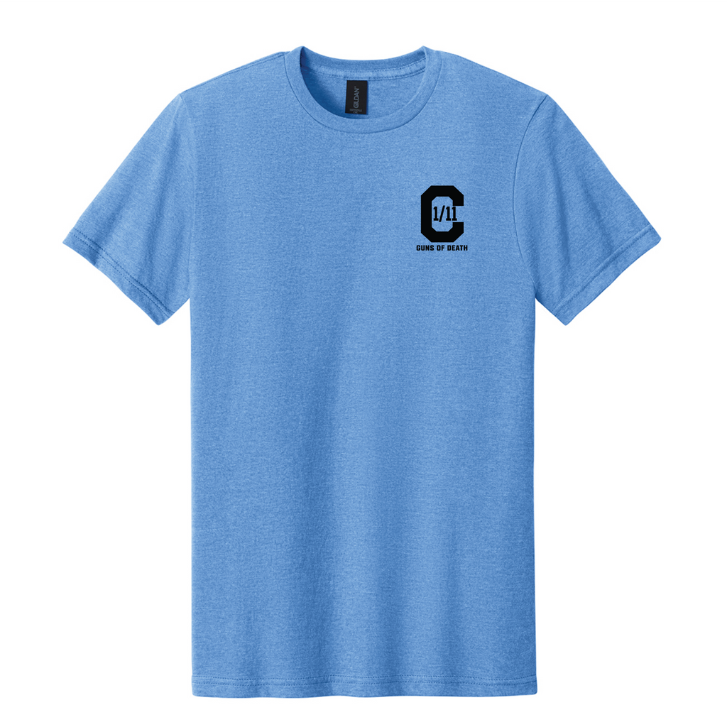 Charlie Battery, 1st Battalion, 11th Marines You Yell We Shell Softstyle CVC SS Tee (67000), Carolina Blue