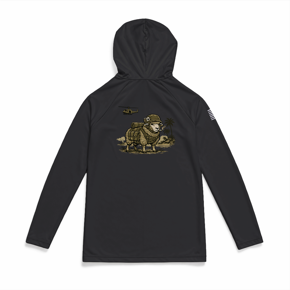 Ruck Sox Gen.1 MaxDri Performance Tee, Long Sleeve, Sun Hood, Black