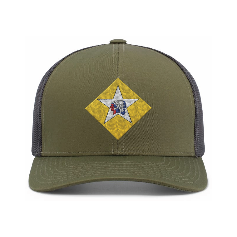 2nd Battalion 6th Marines  Snapback Trucker Hat (104C), OD Green