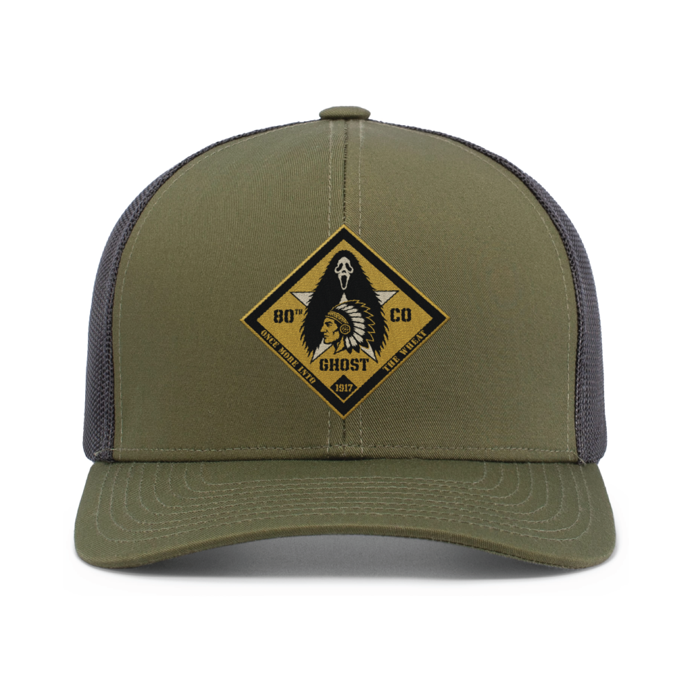 Golf Company, 2nd Battalion, 6th Marines  Snapback Trucker Hat (104C), OD Green