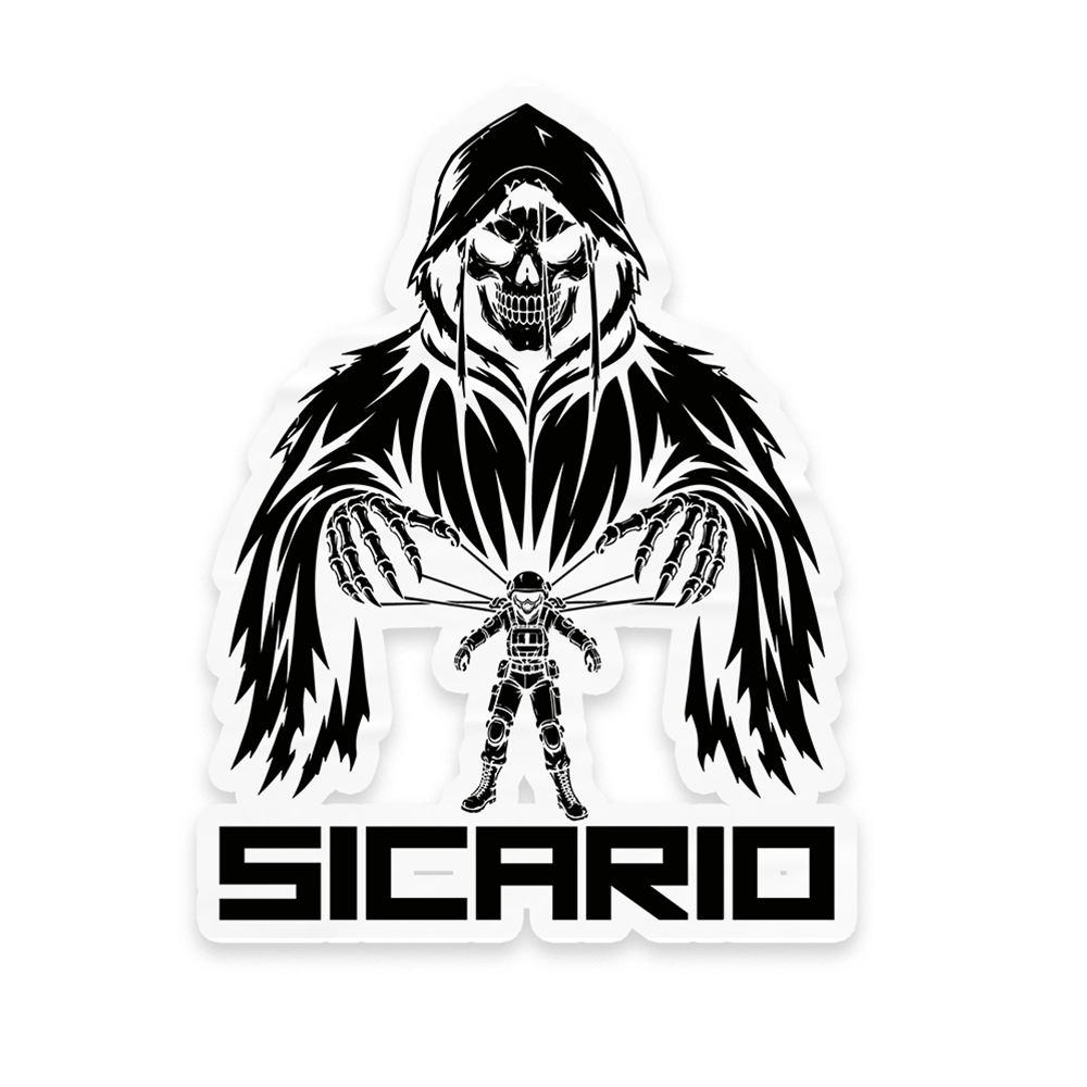 Blackheart Company, 1-504 PIR Sicario 4" White Sticker, White