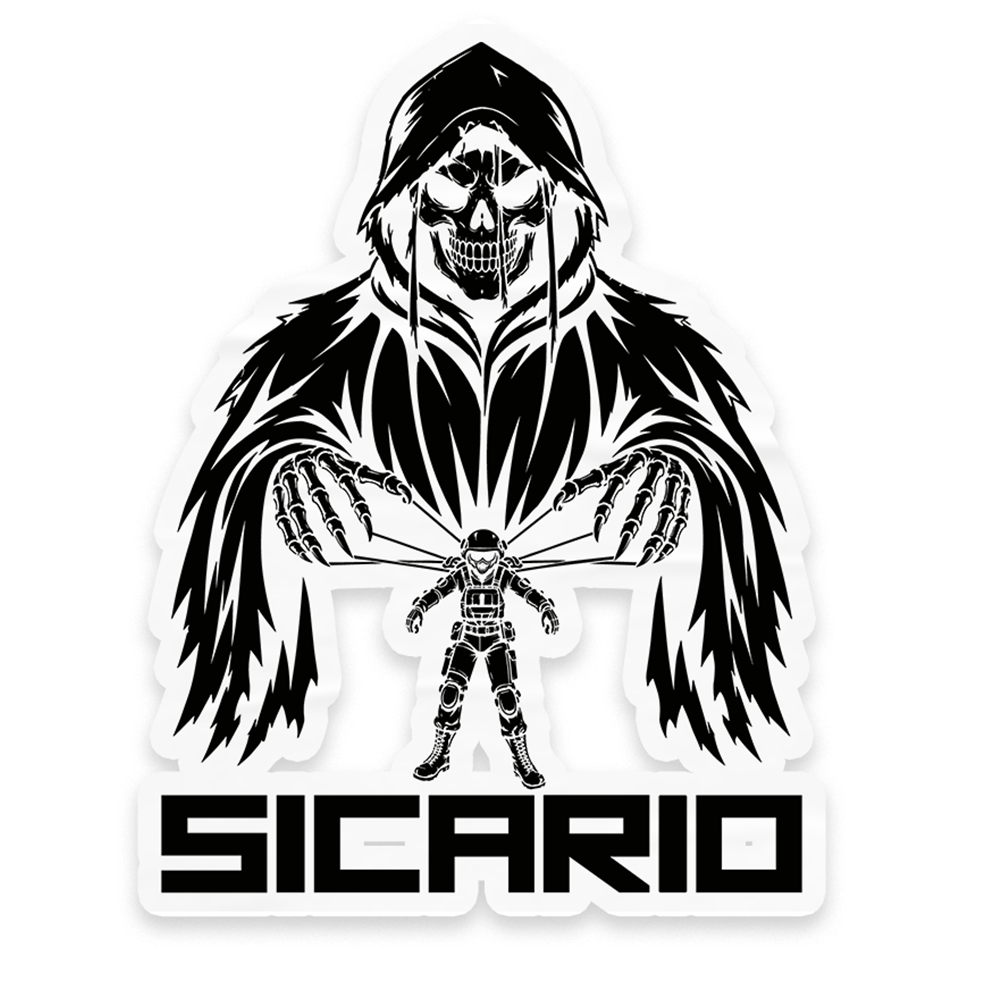Blackheart Company, 1-504 PIR Sicario 6" White Sticker, White