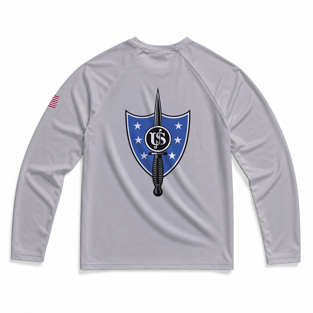 United States Secret Service - Counter Assault Team USSS CAT Gen.1 Long Range Performance Tee, Long Sleeve, Grey