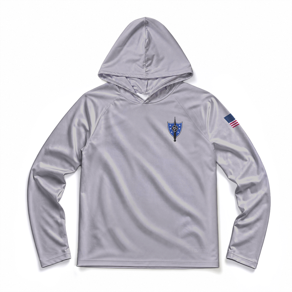 United States Secret Service - Counter Assault Team USSS CAT Gen.1 Long Range Performance Tee, Long Sleeve, Sun Hood, Grey