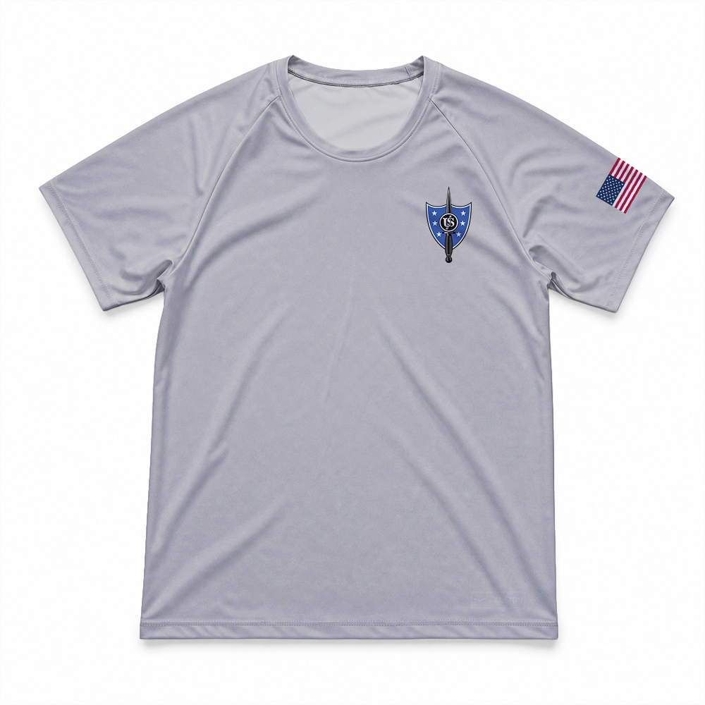 United States Secret Service - Counter Assault Team USSS CAT Gen.1 Long Range Performance Tee, Short Sleeve, Grey