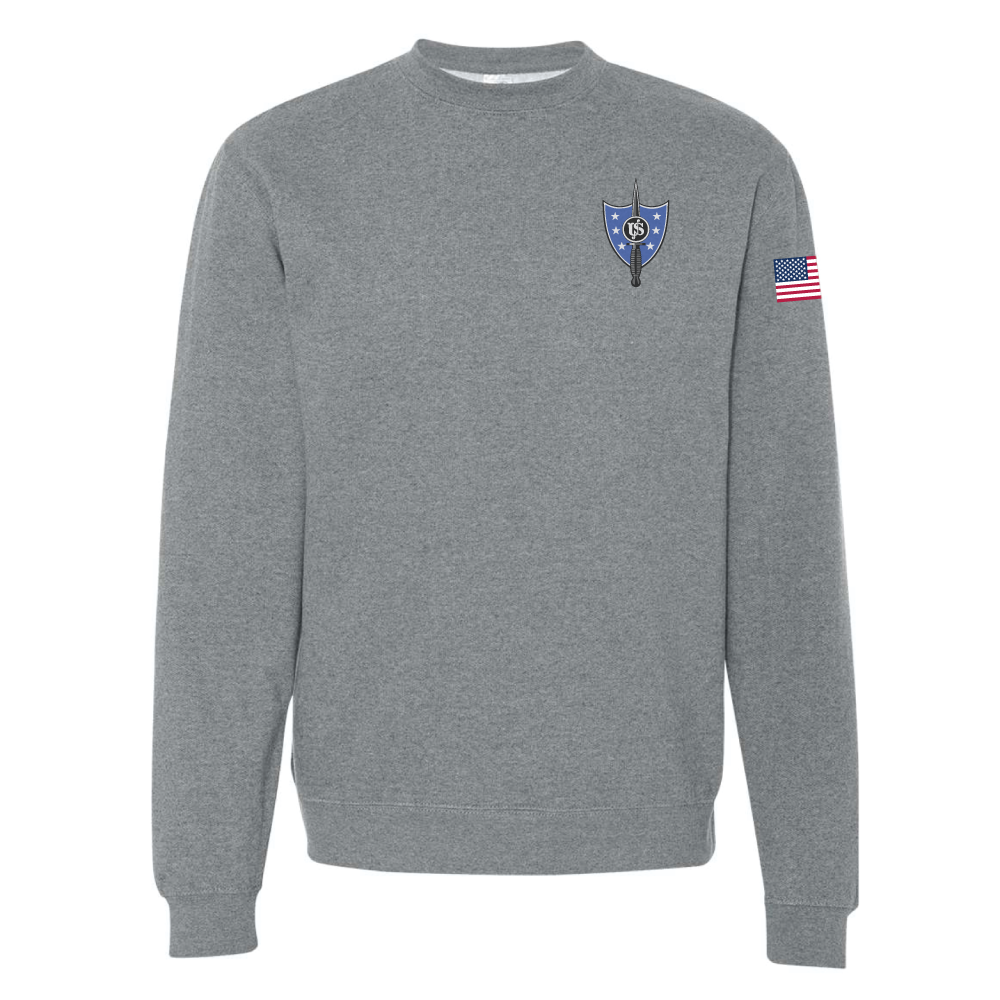 United States Secret Service - Counter Assault Team USSS CAT Midweight Cotton Fleece Crewneck (SS3000), Grey