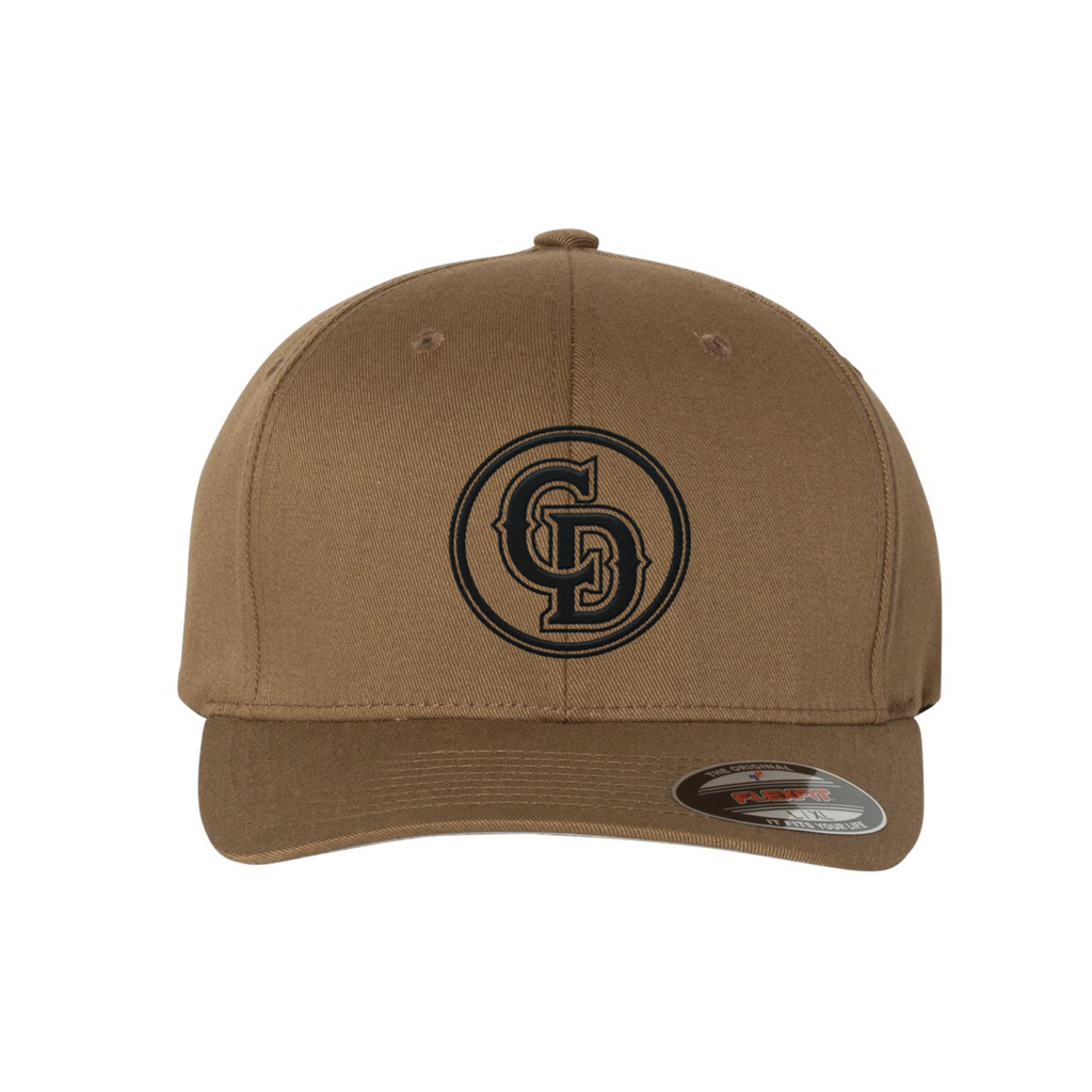 Charles Deglopper Company, 1-325 AIR CD Initials (No Color) Flexfit Cotton Blend Cap - 6277, Tan 499