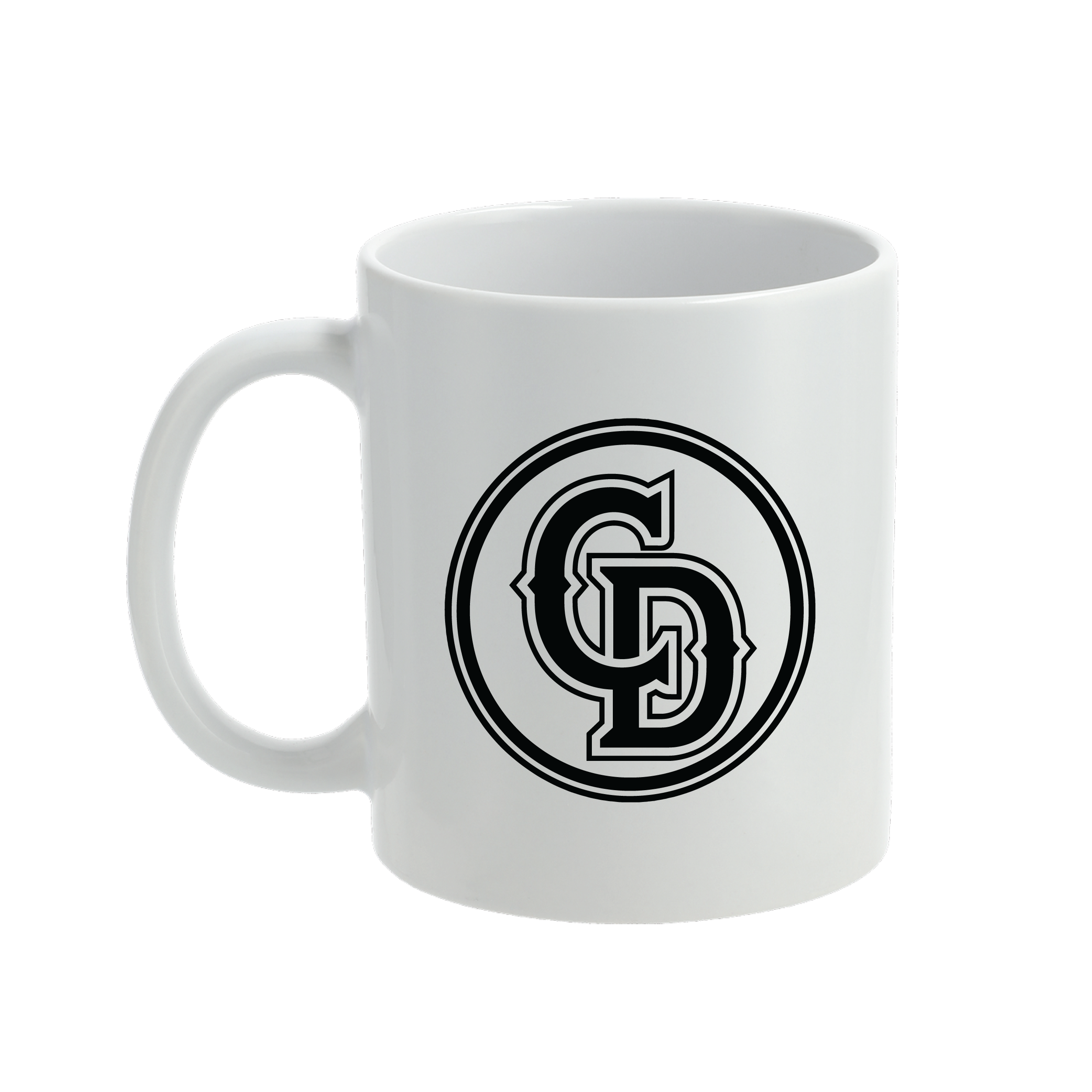 Charles Deglopper Company, 1-325 AIR CD Initials (No Color) Ceramic Coffee Mug 11oz, White