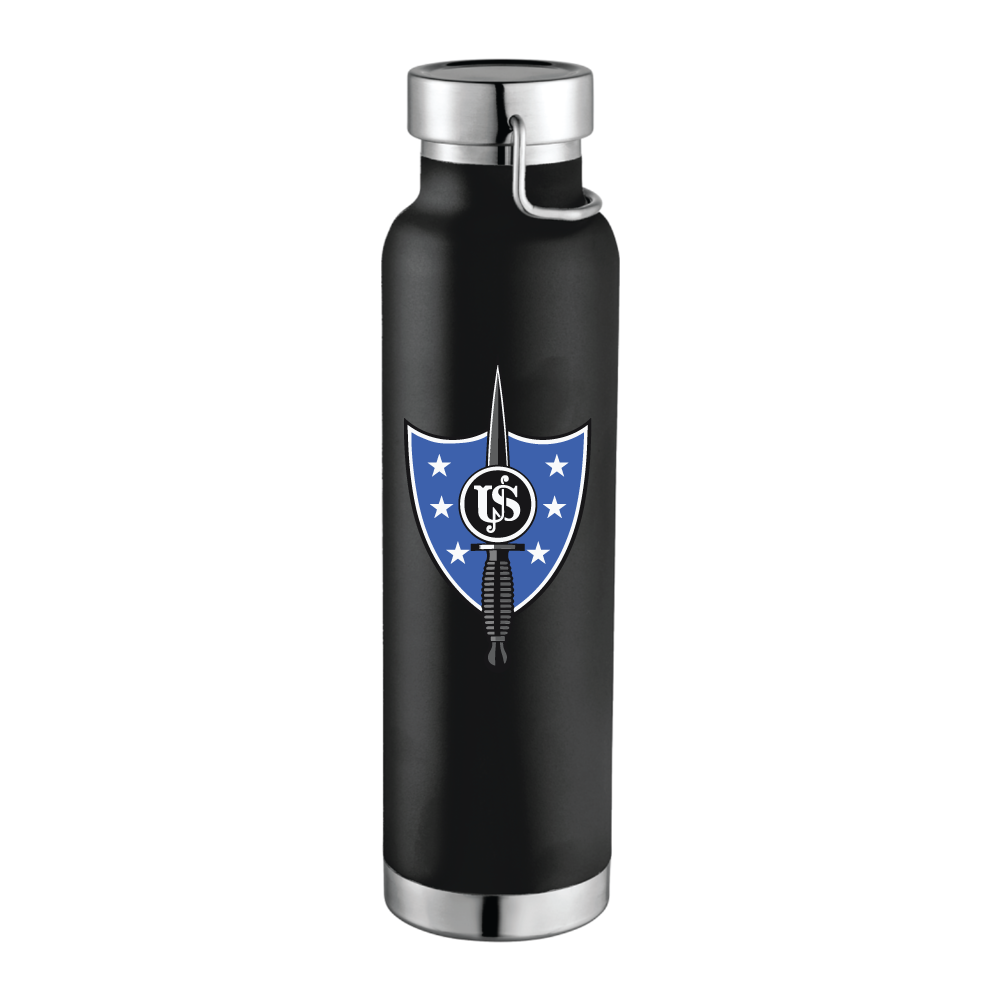 United States Secret Service - Counter Assault Team USSS CAT Thor Copper Vacuum Insulated Bottle 22oz, Black
