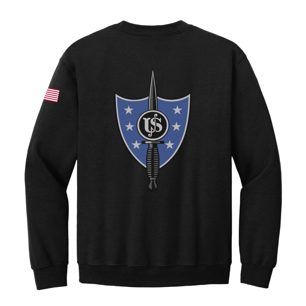 United States Secret Service - Counter Assault Team USSS CAT Midweight Cotton Fleece Crewneck (SS3000), Black
