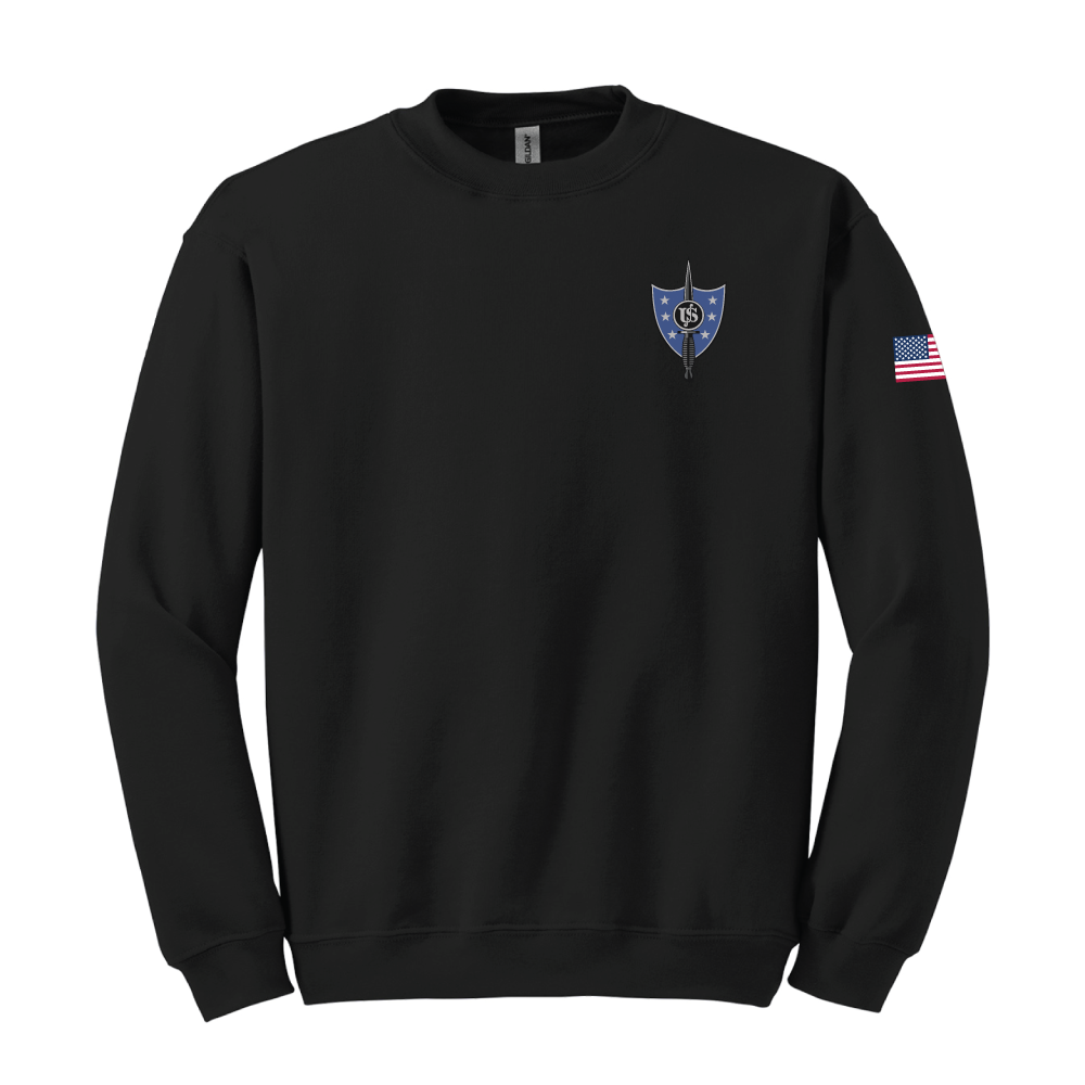 United States Secret Service - Counter Assault Team USSS CAT Midweight Cotton Fleece Crewneck (SS3000), Black