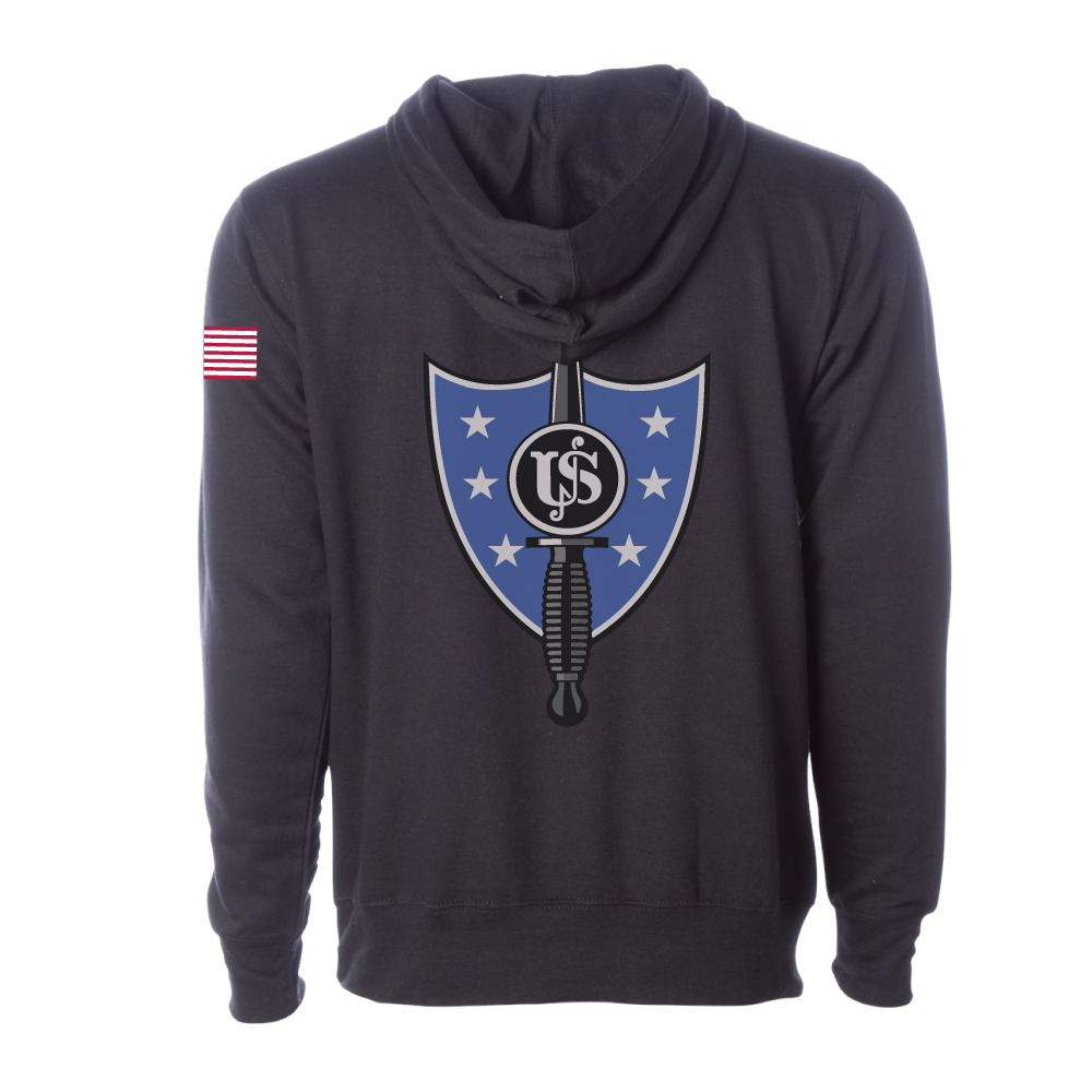 United States Secret Service - Counter Assault Team USSS CAT Midweight Cotton Fleece Hoodie (SS4500), Black