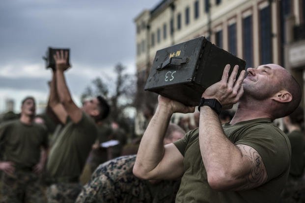 US army training exercise lifting